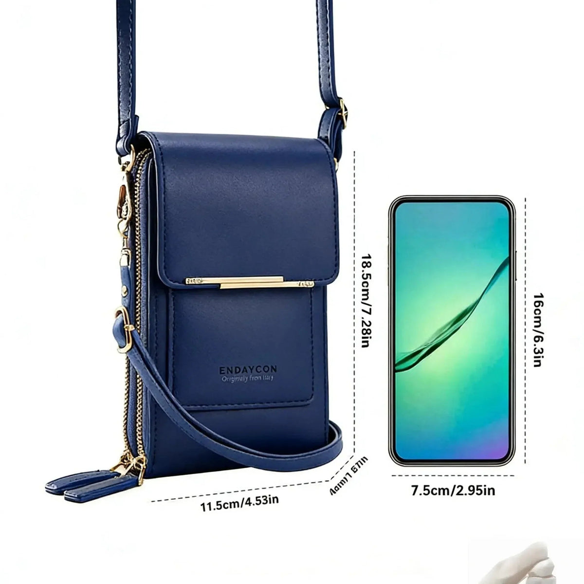 Crossbody Bag Touchscreen Window RFID Protection