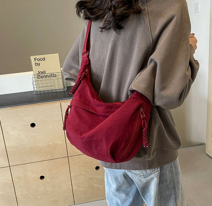 Crossbody Bag Ultralight Nylon Multiple Zippered Pockets