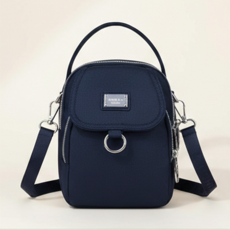 Crossbody Bag Water-Resistant Oxford Multiple Zippered Pockets