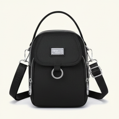 Crossbody Bag Water-Resistant Oxford Multiple Zippered Pockets