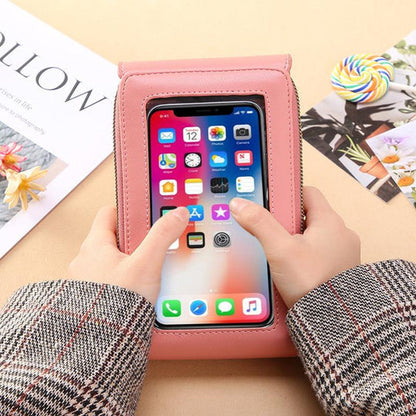 Crossbody Phone Bag Touchscreen Window & Multiple Compartments