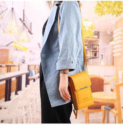 Crossbody Phone Bag Touchscreen Window & Multiple Compartments