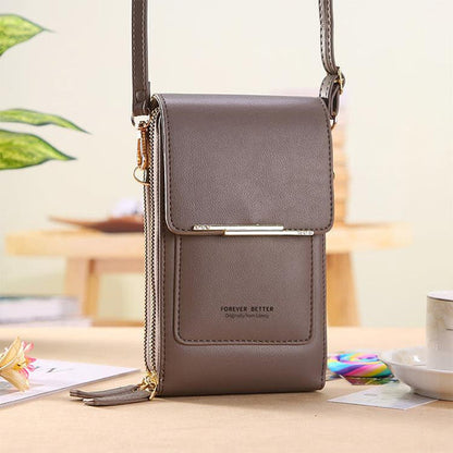 Crossbody Phone Bag Touchscreen Window & Multiple Compartments
