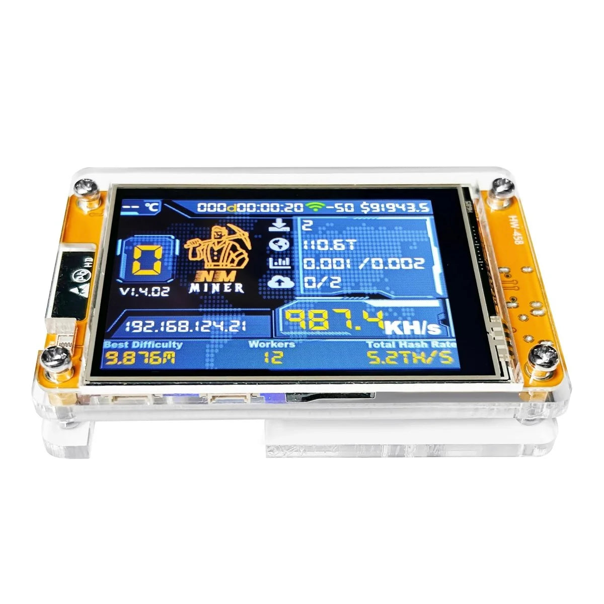 Crypto Mining Device 960 KH/s Integrated 2.8-Inch Display Compact Design