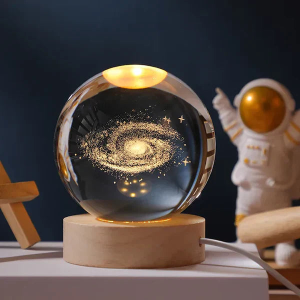 Crystal Ball Night Light 3D Engraved Warm White LED