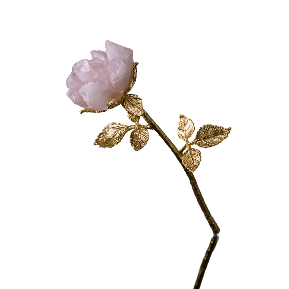 Crystal Rose Decor Handcrafted Crystal Glass With Natural Gemstone