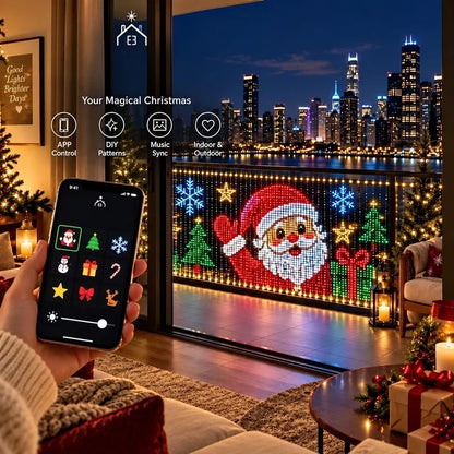 Curtain Lights App-Controlled 400 LEDs Custom Pixel Displays