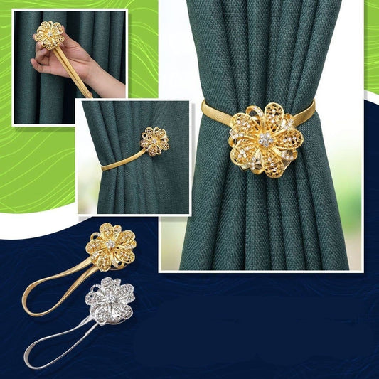 Curtain Tieback Magnetic Steel Cable & Rhinestone