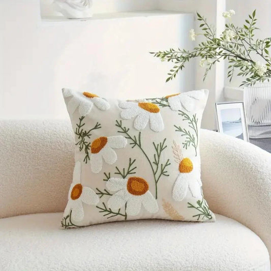 Cushion Cover Botanical Floral Print Microfibre Cotton Blend 45x45cm