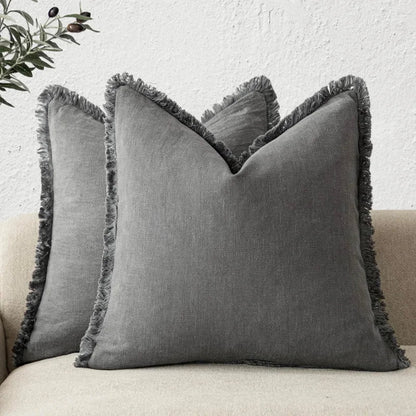 Cushion Cover Set Cotton-Linen Blend Set of 2