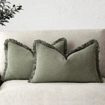 Cushion Cover Set Cotton-Linen Blend Set of 2