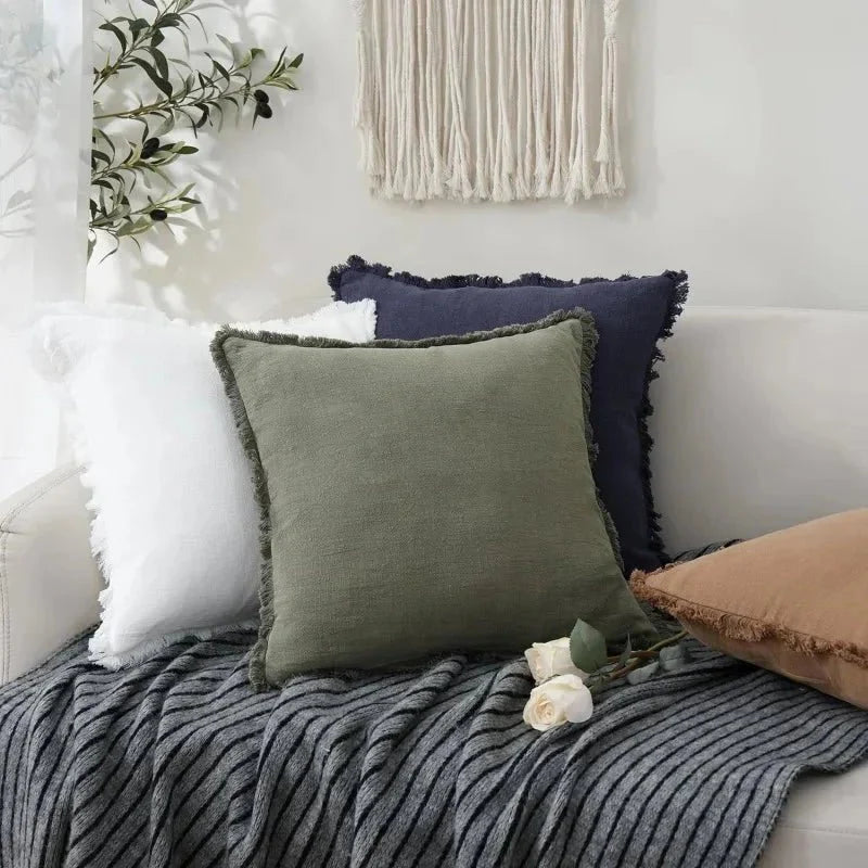 Cushion Cover Set Cotton-Linen Blend Set of 2