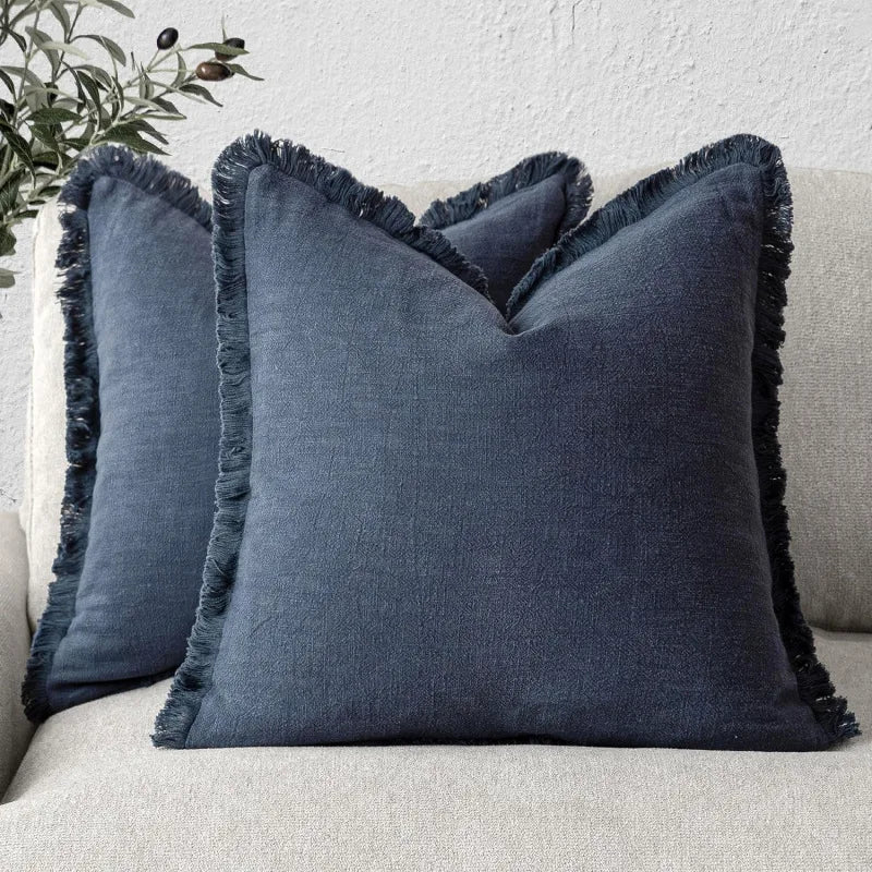Cushion Cover Set Cotton-Linen Blend Set of 2