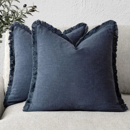 Cushion Cover Set Cotton-Linen Blend Set of 2