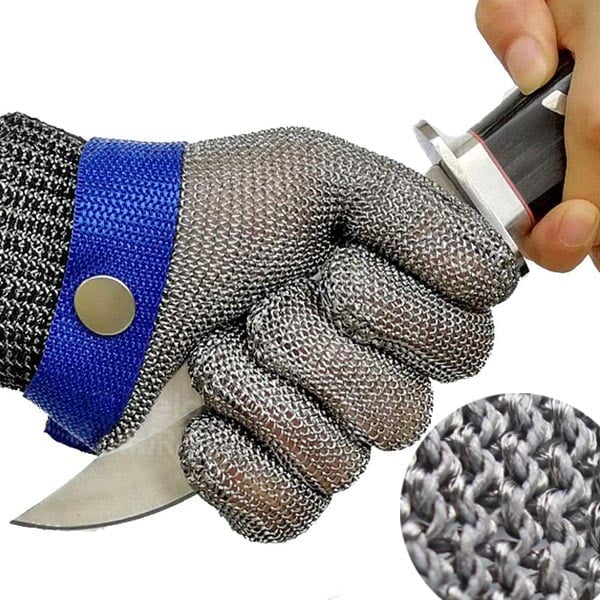 Cut-Resistant Glove Stainless Steel Mesh ANSI A9 Dishwasher-Safe