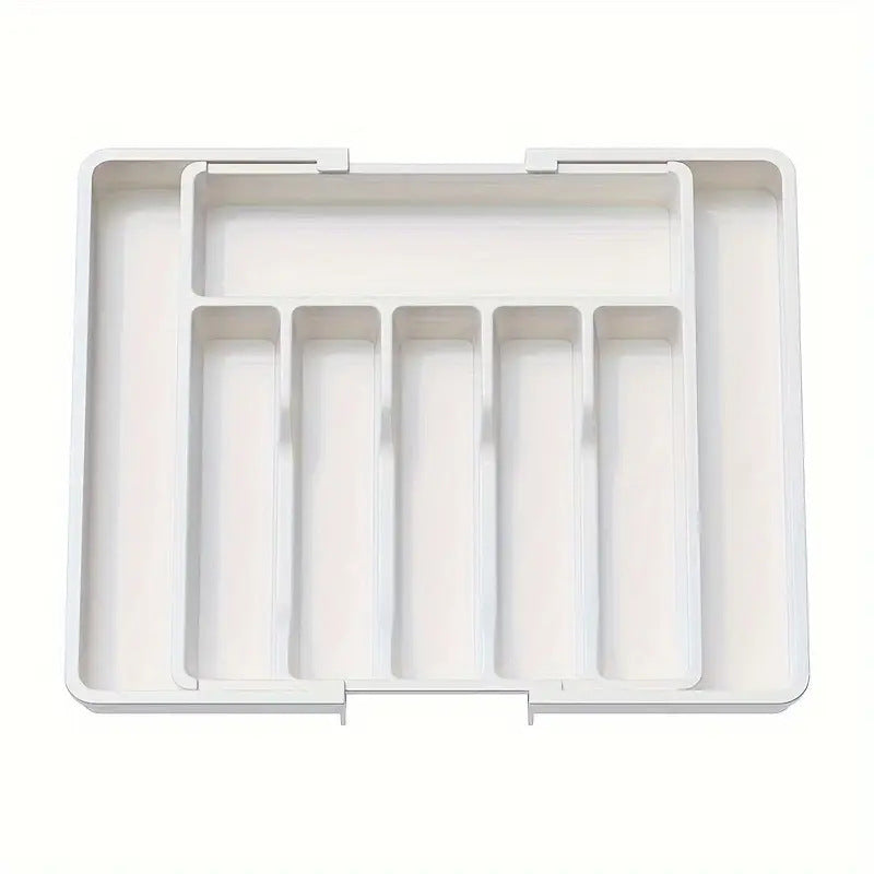 Cutlery Drawer Organizer Adjustable Width Divided Compartments
