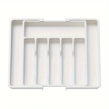 Cutlery Drawer Organizer Adjustable Width Divided Compartments