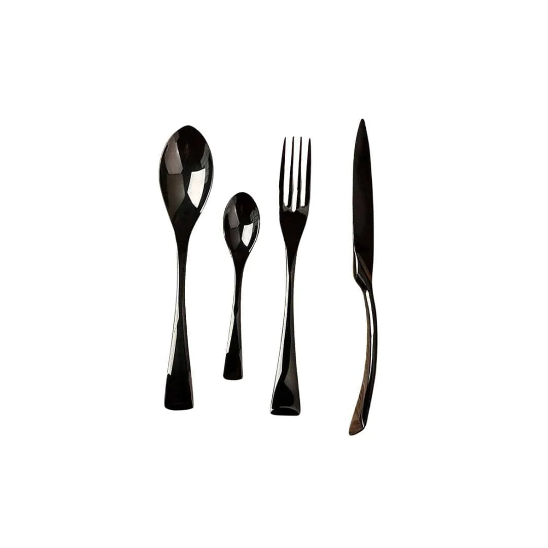 Cutlery Set Matte Black Stainless Steel Set of 24