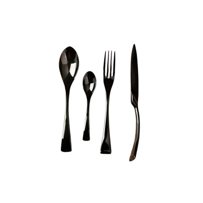 Cutlery Set Matte Black Stainless Steel Set of 24