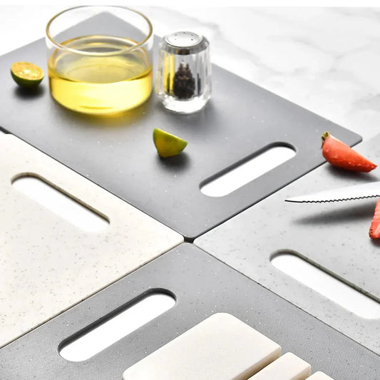 Cutting Board Set 4-Piece Reversible Space-Saving Holder