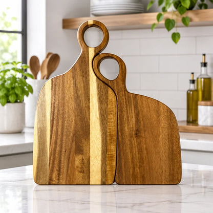 Cutting Board Set Solid Walnut Reversible & Knife-Friendly