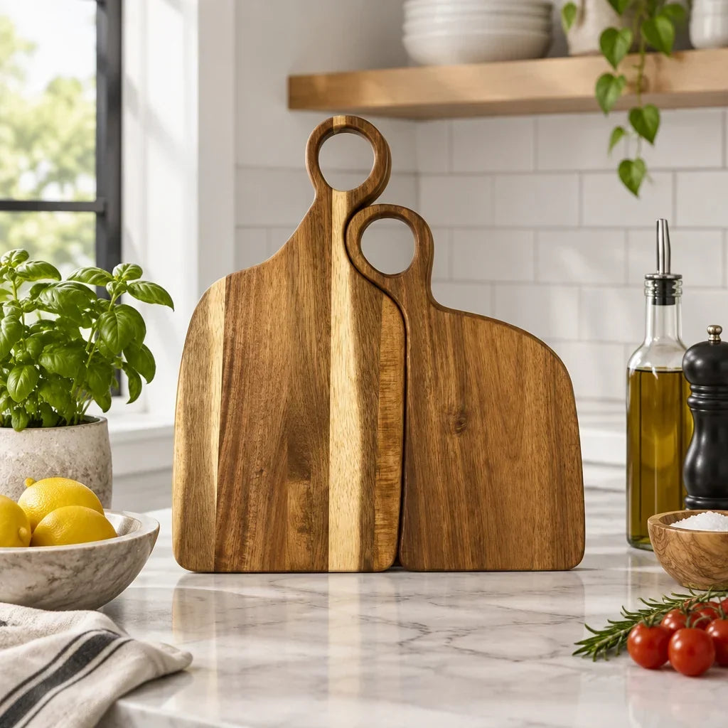 Cutting Board Set Solid Walnut Reversible & Knife-Friendly