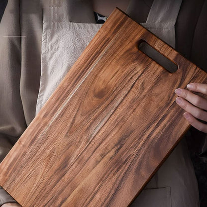 Cutting Board Solid Acacia Wood Carry-and-Hang Handle
