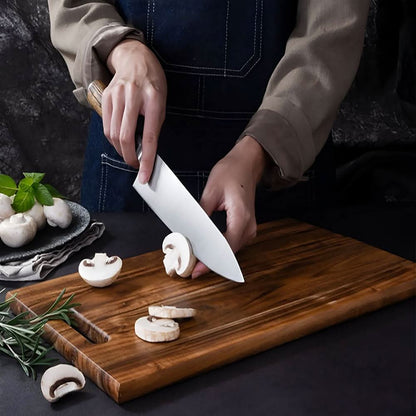 Cutting Board Solid Acacia Wood Knife-Friendly Surface