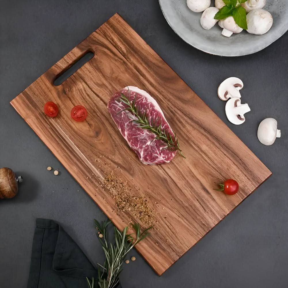 Cutting Board Solid Acacia Wood Knife-Friendly Surface