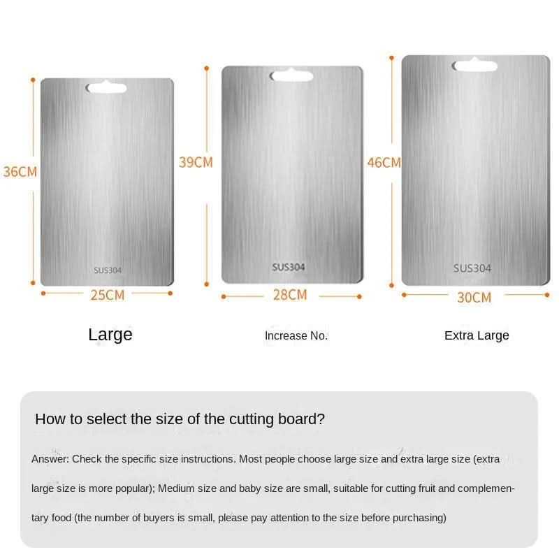Cutting Board Stainless Steel Non-Porous Non-Slip Base