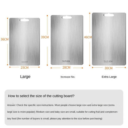 Cutting Board Stainless Steel Non-Porous Non-Slip Base