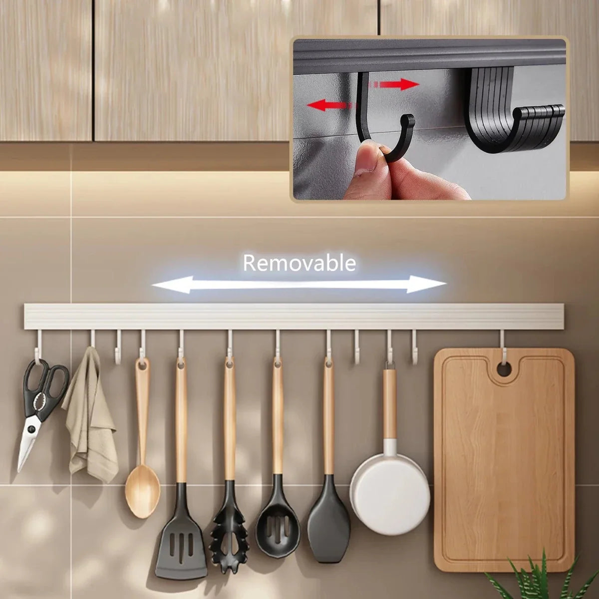 Cutting Board & Utensil Organizer Wall-Mounted Stainless Steel