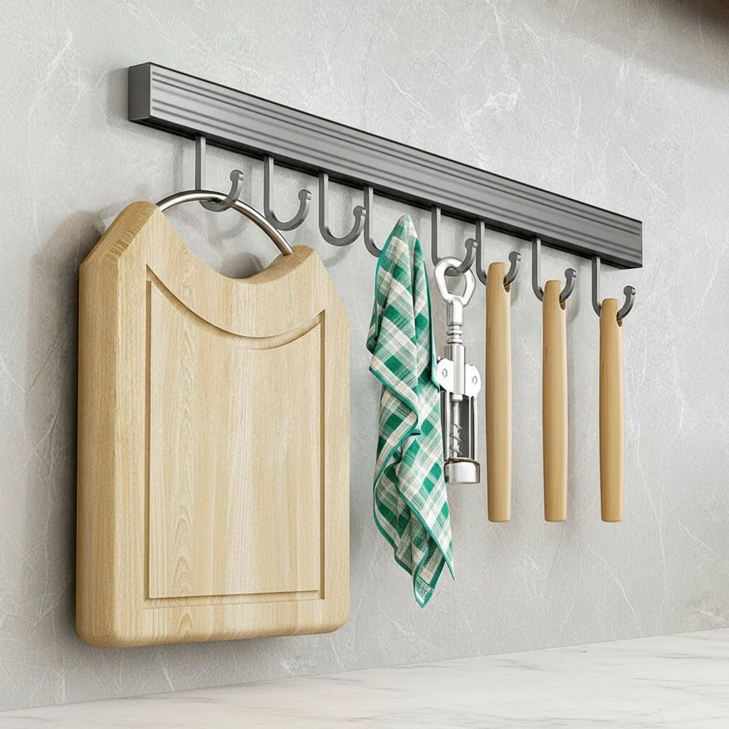 Cutting Board & Utensil Organizer Wall-Mounted Stainless Steel