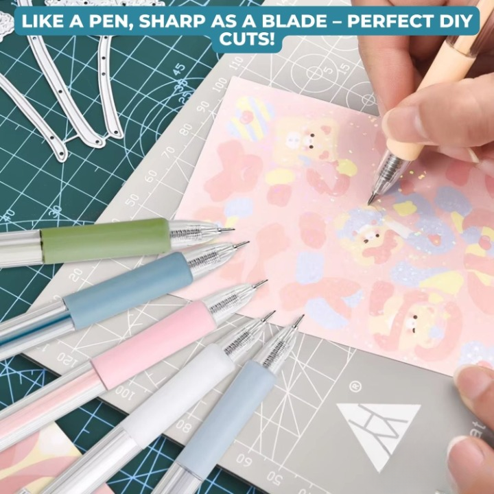 Cutting Pen Set 6 Piece 360° Rotating Stainless Steel
