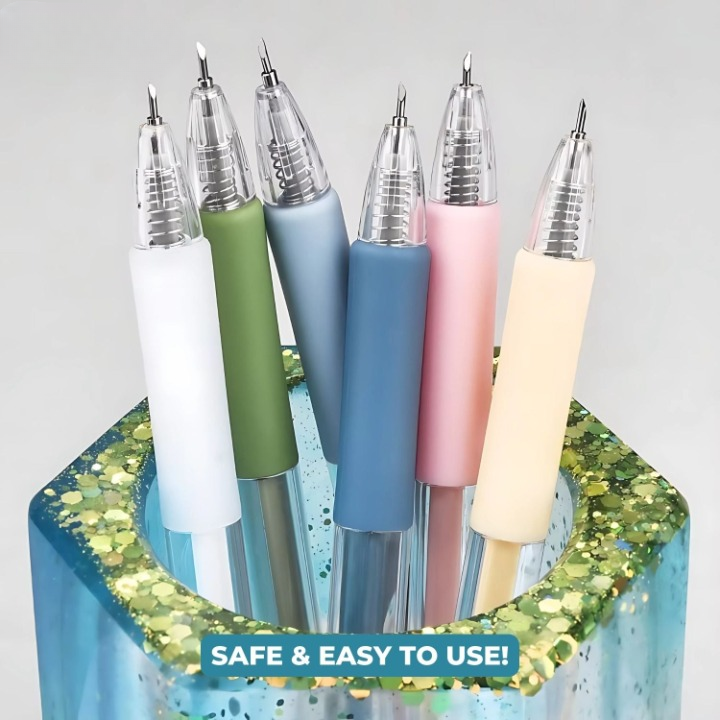Cutting Pen Set 6 Piece 360° Rotating Stainless Steel