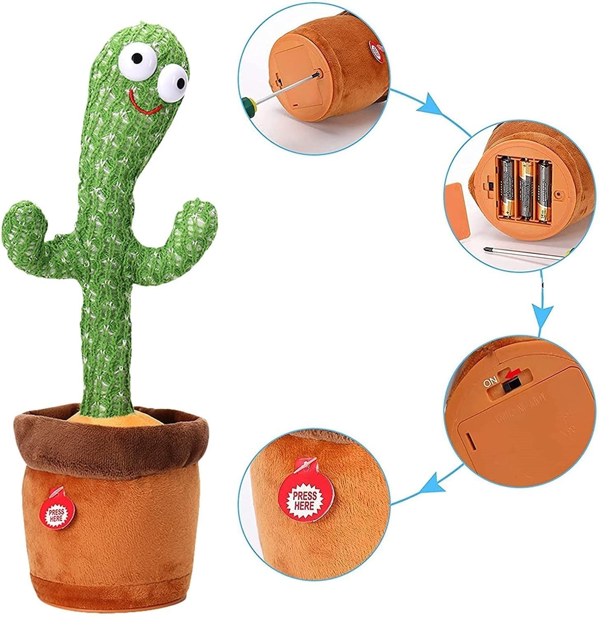 Dancing Cactus Toy 120 Songs & Voice Recording