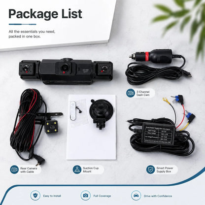 Dash Cam System 4-Channel WiFi Night Vision