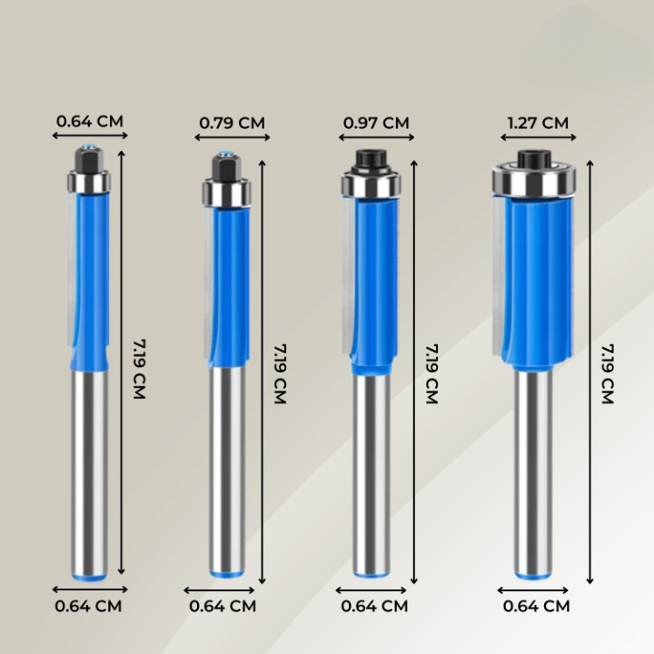 Deburring Bit Set Dual Bearing 1/4 Inch Shank