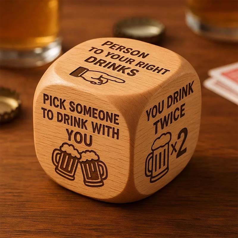 Decision Dice Laser-Engraved Natural Wood