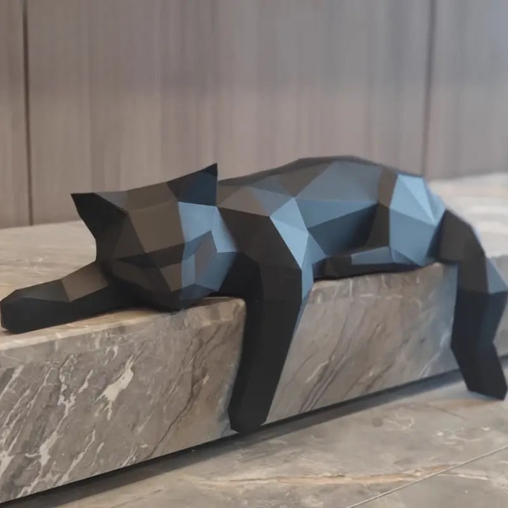 Decorative Cat Figurine Modern Minimalist Paper Material