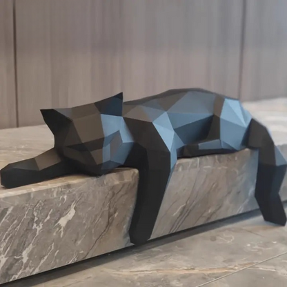 Decorative Cat Figurine Modern Minimalist Paper Material