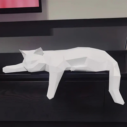 Decorative Cat Figurine Modern Minimalist Paper Material