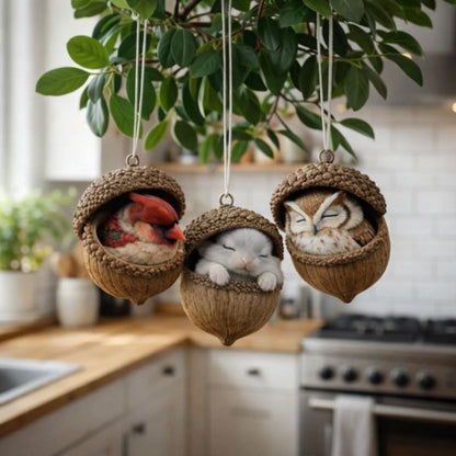 Decorative Figurine Sleeping Woodland Animal Indoor & Outdoor