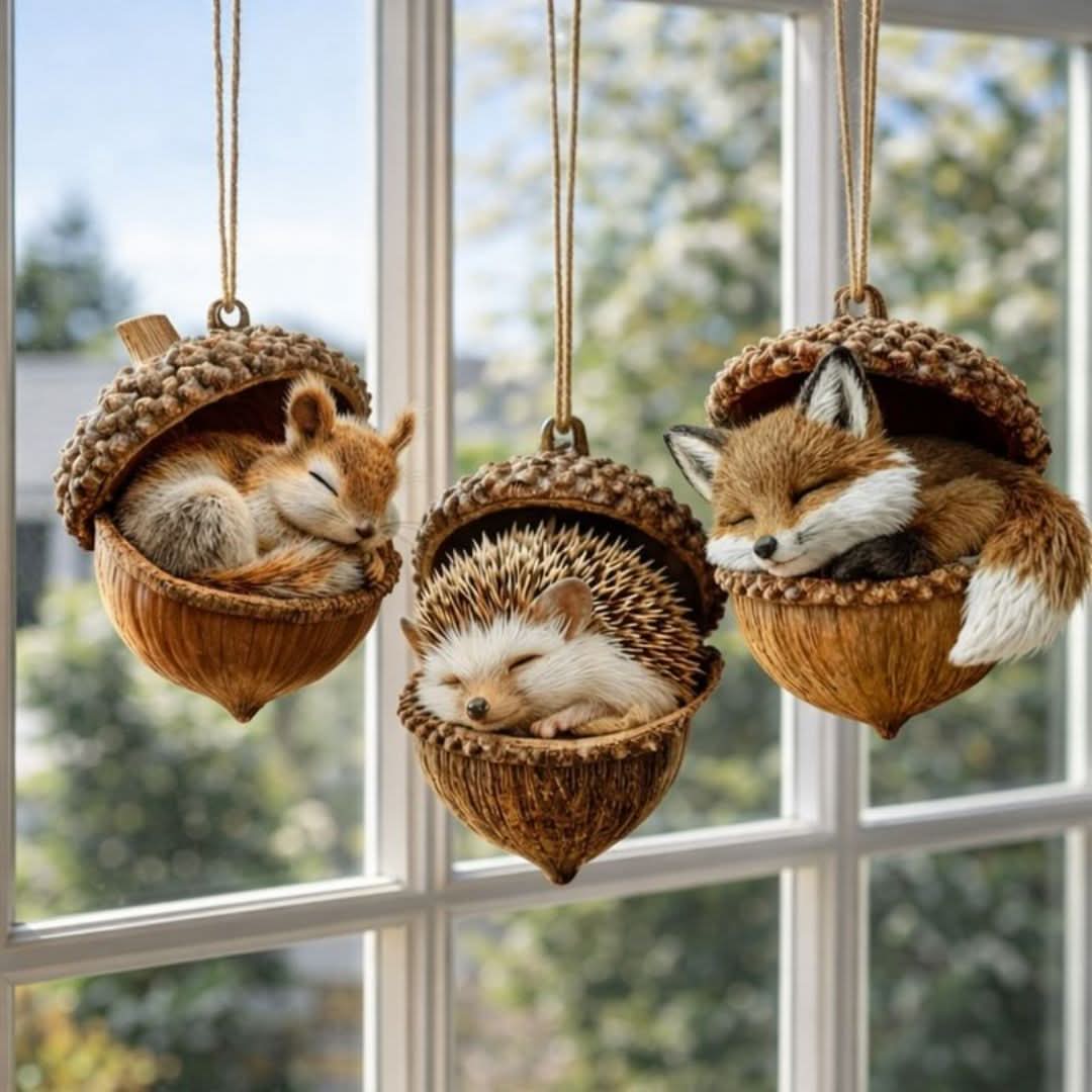 Decorative Figurine Sleeping Woodland Animal Indoor & Outdoor