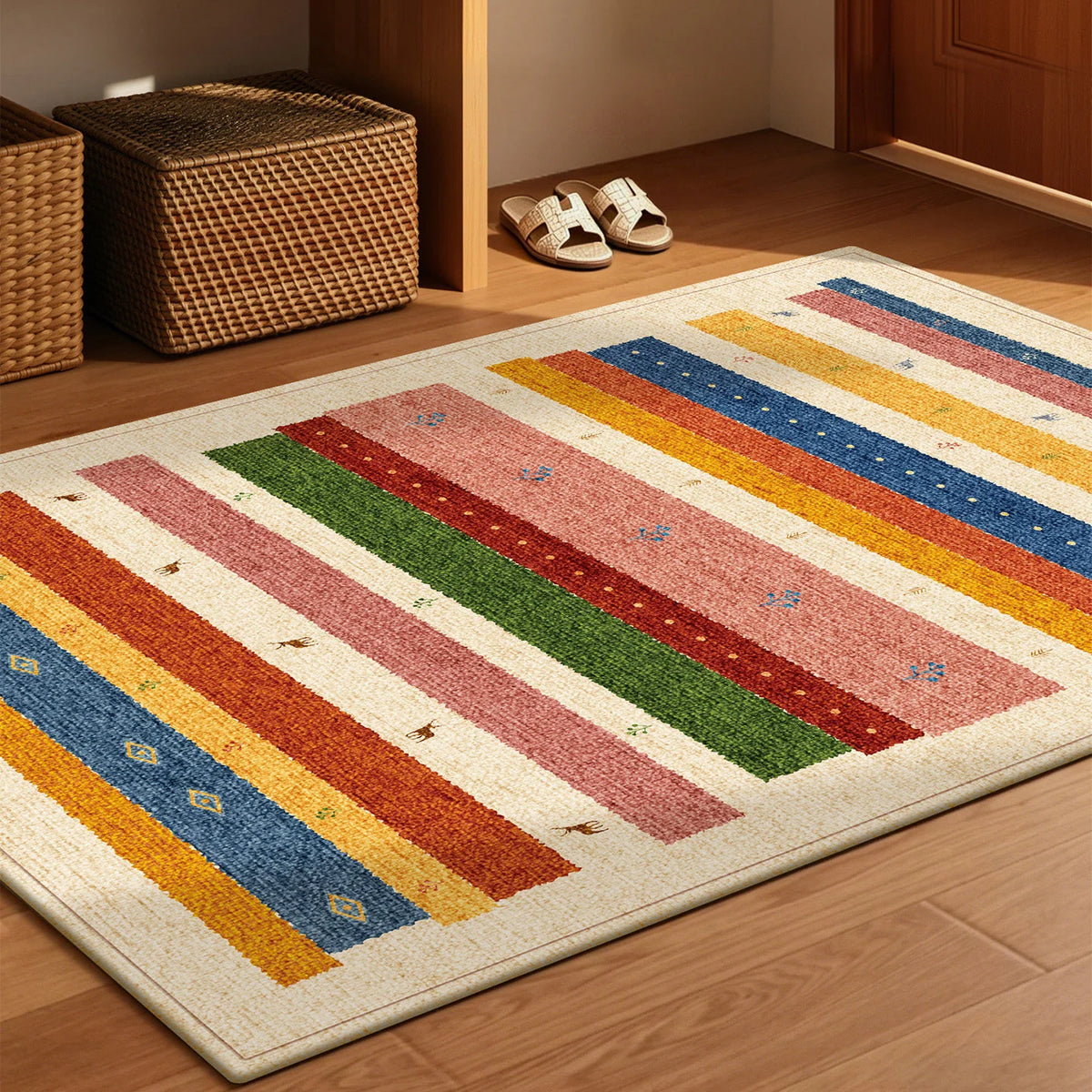 Decorative Rug Colorful Non-Slip Easy-Care Surface