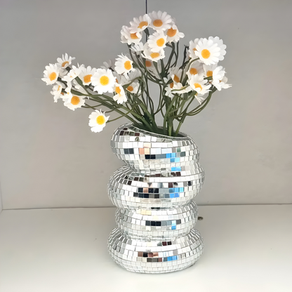 Decorative Vase Spiral Mirror Tiles Compact