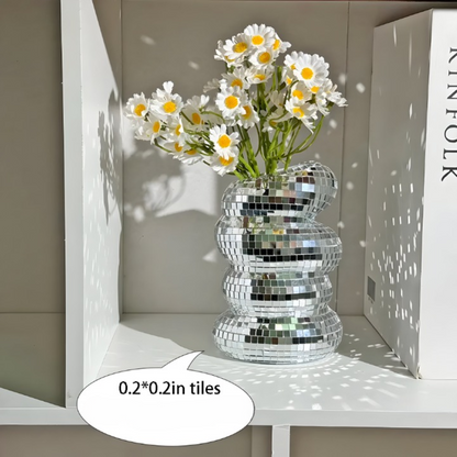 Decorative Vase Spiral Mirror Tiles Compact