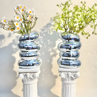 Decorative Vase Spiral Mirror Tiles Compact
