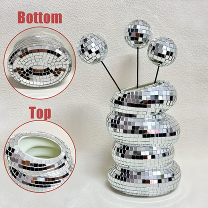 Decorative Vase Spiral Mirror Tiles Compact