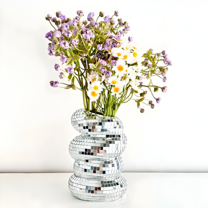 Decorative Vase Spiral Mirror Tiles Compact